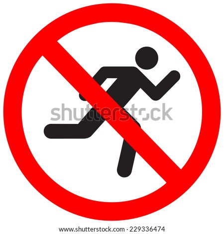 No run sign, vector illustration