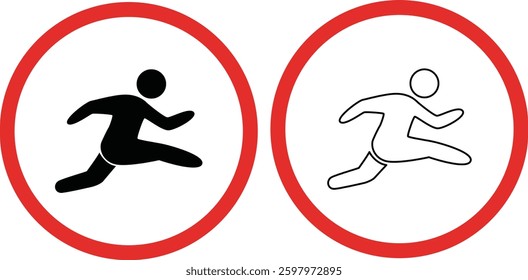 No Running Allowed Warning Icons