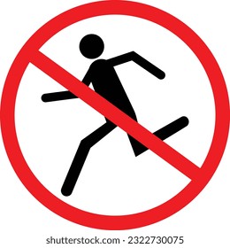 Sin Correr. No ejecutar el icono. Signo de restricción