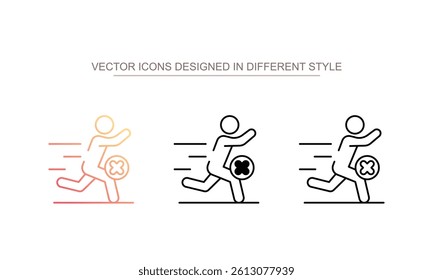 No Running icon design with white background stock illustration