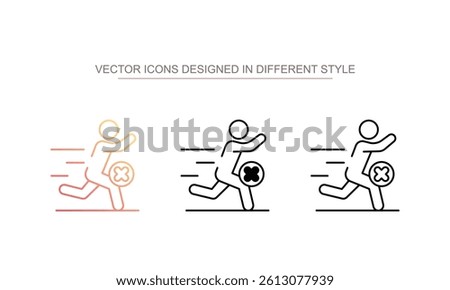 No Running icon design with white background stock illustration