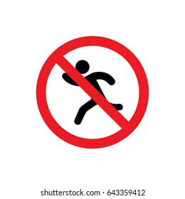 No Running man icon illustration isolated vector sign symbol
