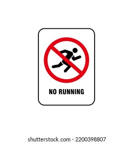no running prohibition sign template vector
