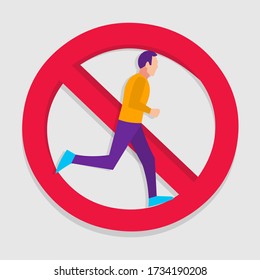 no running. prohibition sign vector illustration 