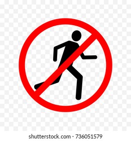 no running sign 