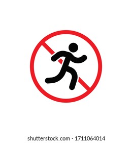 No running sign isolated on white background. Vector illustration