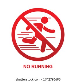 No running sign isolated on white background vector illustration.