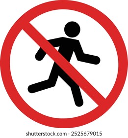 No running sign . No run sign . Do not run icon vector