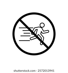 No running sign vector in black colors