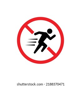 No Running Vector Icon. Flat No Running Symbol Is Isolated On A White Background. Vector Illustration