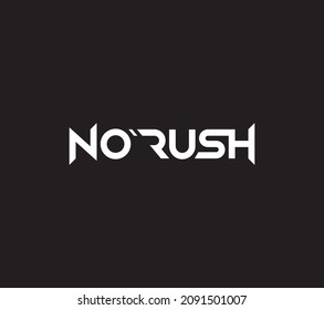 NO RUSH Logo Initials Letter Typhography Monogram Logo Design