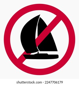 No sailboat. There are no boats. Sailboats can't swim. Vector icon.