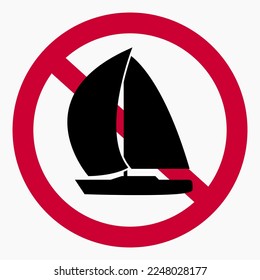 No sailboat. There are no boats. Sailboats can't swim. Vector icon.