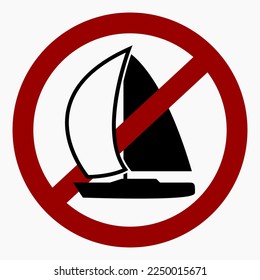 No sailboat. There are no boats. Sailboats can't swim. Vector icon.