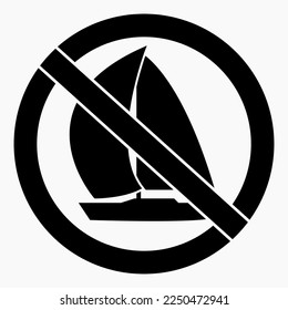 No sailboat. There are no boats. Sailboats can't swim. Vector icon.