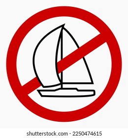 No sailboat. There are no boats. Sailboats can't swim. Vector icon.