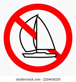 No sailboat. There are no boats. Sailboats can't swim. Vector icon.