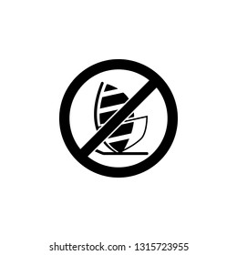 No sailning sign icon. Simple glyph, flat vector element of ban, prohibition, forbid icons set for UI and UX, website or mobile application