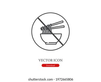 No salad vector icon.  Editable stroke. Linear style sign for use on web design and mobile apps, logo. Symbol illustration. Pixel vector graphics - Vector