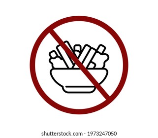 No salad vector icon.  Editable stroke. Linear style sign for use on web design and mobile apps, logo. Symbol illustration. Pixel vector graphics - Vector