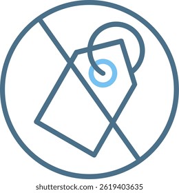 No Sales Line Two Colour Icon