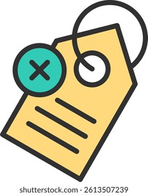 No Sales Outline Filled Style Icon