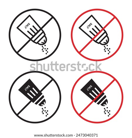 No Salt Allowed Sign Safety Icon for Restricting Salt Usage in Designated Areas