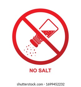 No salt sign isolated on white background vector illustration.