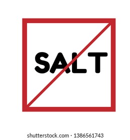 No Salt Sign Red Sign Stock Vector (Royalty Free) 1386561743 | Shutterstock