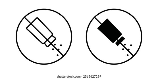 No salt sign vector in black and red colors