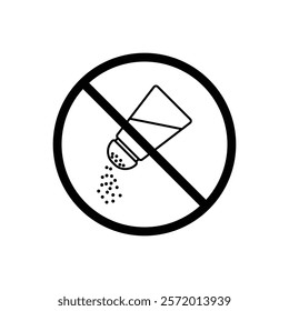 No salt sign vector in black colors