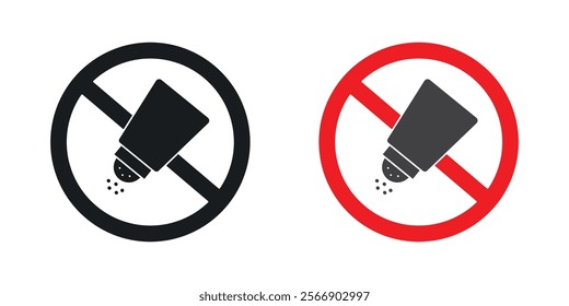 No salt signs set in black and colored