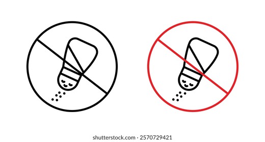 No salt signs vectors on white background.
