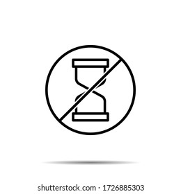 No Sand Clock Icon. Simple Thin Line, Outline Vector Of Time Ban, Prohibition, Embargo, Interdict, Forbiddance Icons For Ui And Ux, Website Or Mobile Application