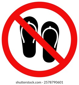 No sandals icon vector. No slippers icon. No flip flop icon.Flat style vector illustration editable isolated design.