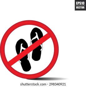 No sandals, No shoes sign on white background. Vector illustration