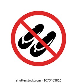 No sandals sign vector illustration