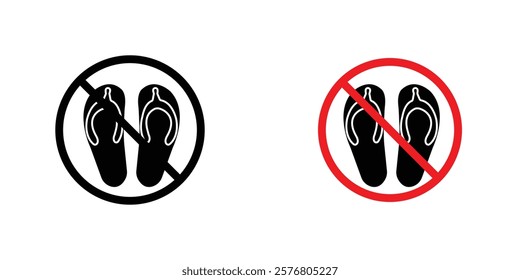 No sandals sign vector pack for web designs