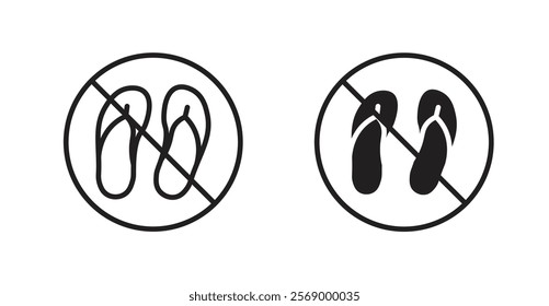 No sandals sign vector set vector graphics designs