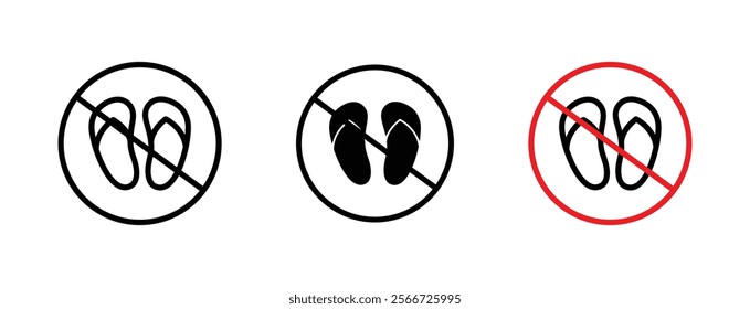 No sandals signs vector collection pack