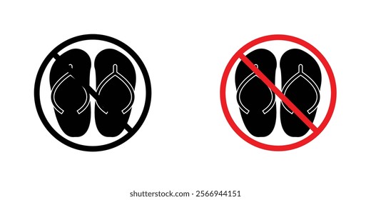 No sandals signs. vector signs set