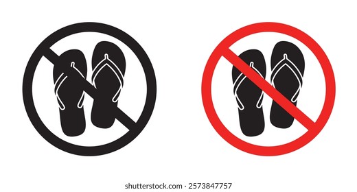 No sandals signs vector set