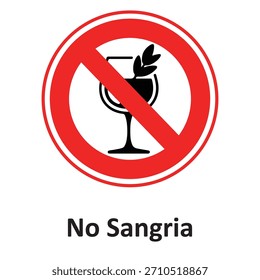 No Sangria Vector Icon which can easily modify or edit

