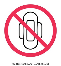 Sem sinal de absorventes higiênicos, sinal de absorventes menstruais proibidos, não despeje absorventes higiênicos, jogue absorventes usados no lixo, jangan buang pembalut sembarangan