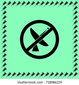 No satellite signal vector icon