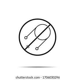 No satellite, space icon. Simple thin line, outline vector of space ban, prohibition, embargo, interdict, forbiddance icons for ui and ux, website or mobile application