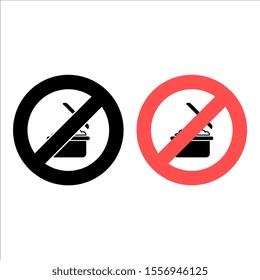 No No saucepan, soup icon. Simple glyph, flat vector of Food ban, prohibition, embargo, interdict, forbiddance icons for UI and UX, website or mobile application