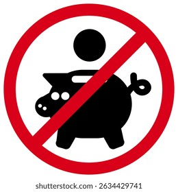 Zeichen "Kein Spargeld zulässig", Symbol "Finanzielle Beschränkungen"