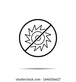 No saw, blade icon. Simple thin line, outline vector of construction tools ban, prohibition, forbiddance icons for ui and ux, website or mobile application