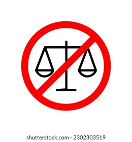 No scales vector icon. Flat No scales sign vector illustration on white background..eps